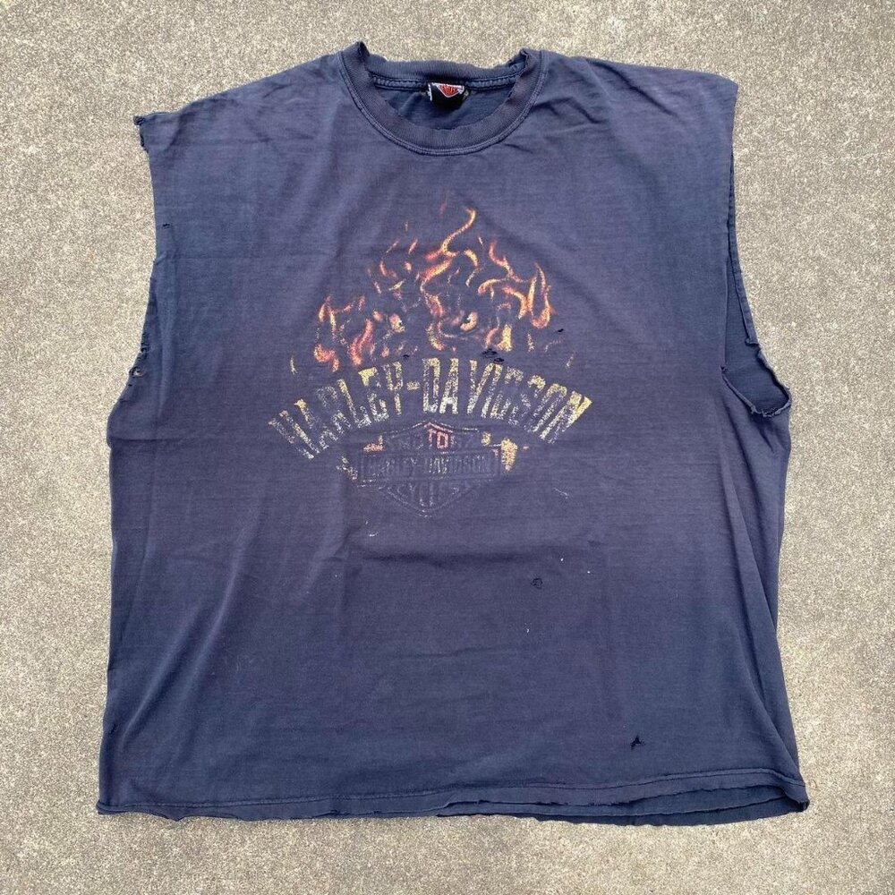 Vintage Harley Davidson flaming fire shirt